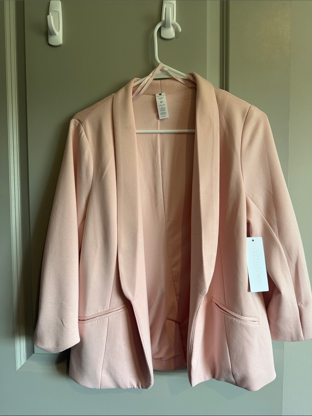 Women's Blush Pink Open-Front Blazer Jacket